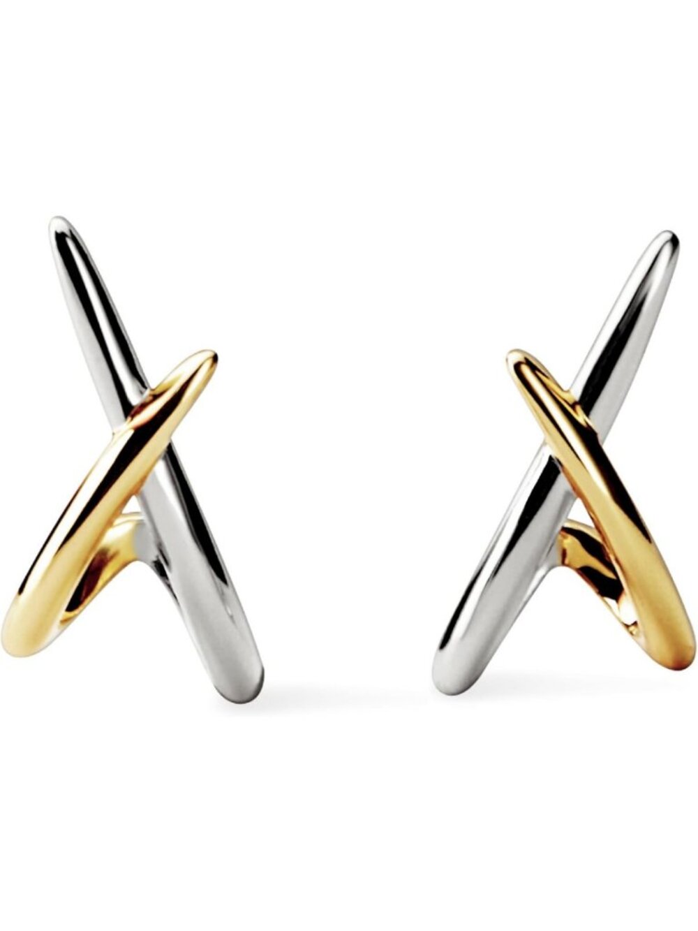 Trendy 14K Gold & Silver Plated X Stud Earrings for Women - Chic Fashion Jewelry